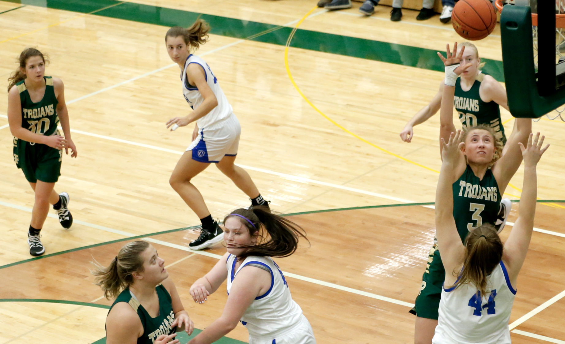 Emarie Jacobson shoots a layup in the lane